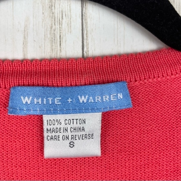 White + Warren Peach Cardigan Small - Picture 3 of 5